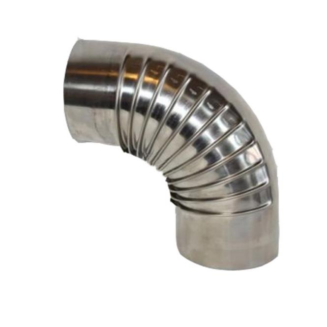 Ofenrohr Edelstahl - Bogen 90° ohne Tür DN 120mm