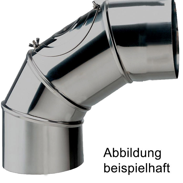 Raab Alkon Edelstahl Rohr DN160mm Bogen mit Tür0-90° verstellbar 4-teilig einwandig. 0,6mm 2. Wahl evtl. Lagerspuren