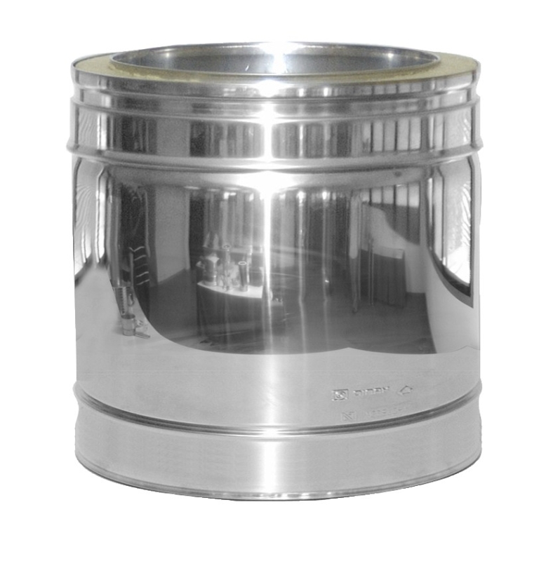 Raab Edelstahl DW-FU KAGO Längenelement 250 mm DN180 doppelwandig. 0,6mm 2. Wahl evtl. Lagerspuren