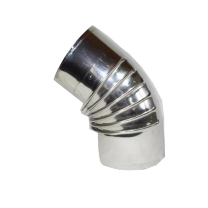 Ofenrohr Edelstahl - Bogen 45° ohne Tür DN 110mm
