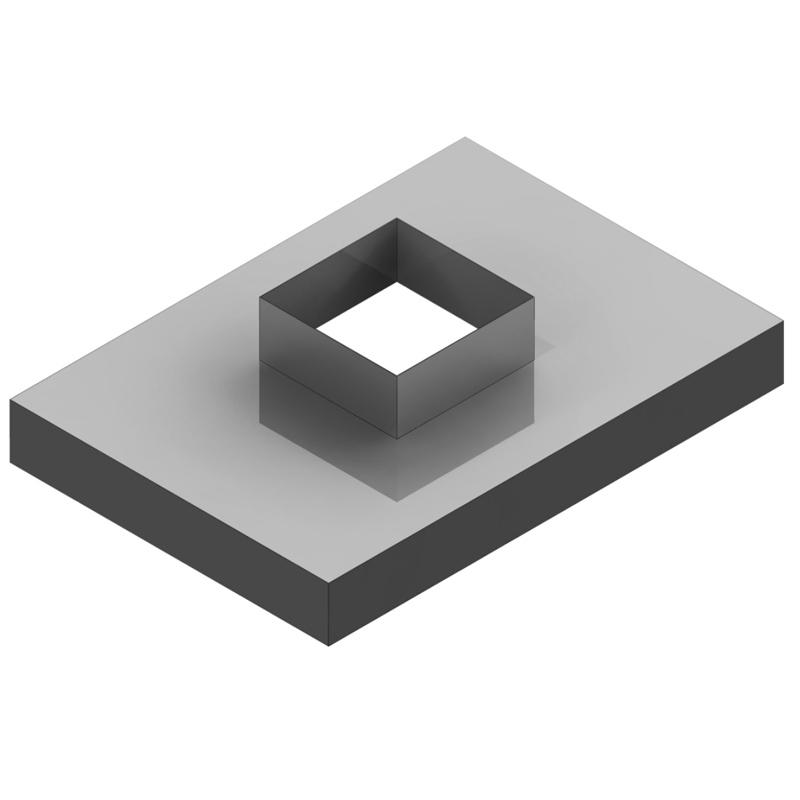 Jeremias Kaminabdeckung mit eckigem Ausschnitt und Stutzen 80x80mm für Schornsteinerhöhung Schornsteinabdeckung aus Edelstahl für Ziegel und Betonschornsteine