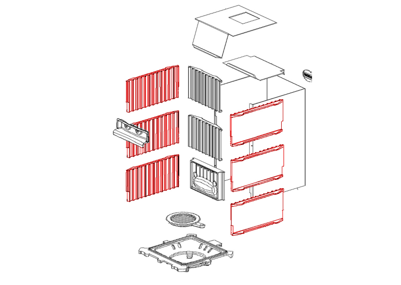 Brennraumplatte seitlich für Super Max von La Nordica