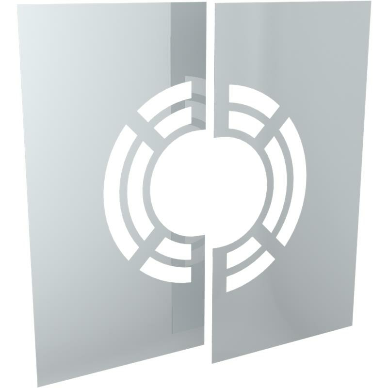 Raab DW-FU Wand- Deckenblende zweiteilig DN180 Lochmaß 240mm 30-40° mit Hinterlüftung