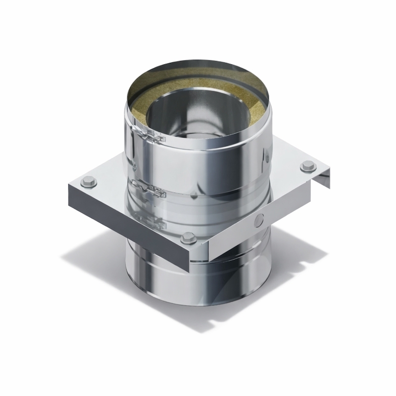 Raab Edelstahl DW-FU KAGO Fussteil als Zwischerstütze DN200 doppelwandig 2. Wahl evtl. Lagerspuren