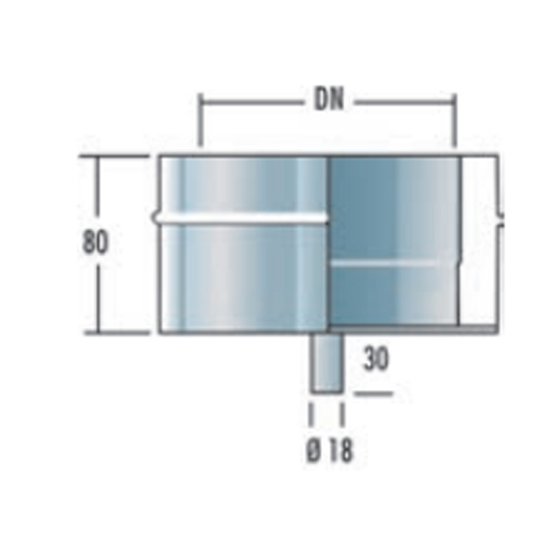 Raab Edelstahl DW-FU KAGO Rußtopf Kondensatschale Ablauf unten DN200 doppelwandig 2. Wahl evtl. Lagerspuren