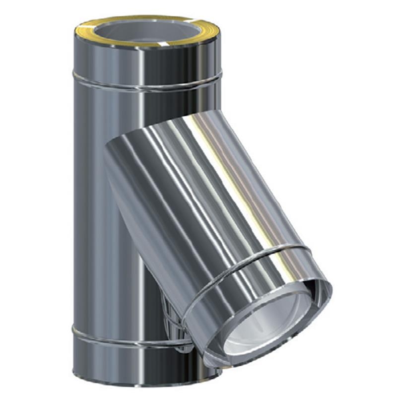 MK DW Premium Feuerungsanschluß 45° DN80 für Edelstahlschornstein System MKKD mit Dichtung