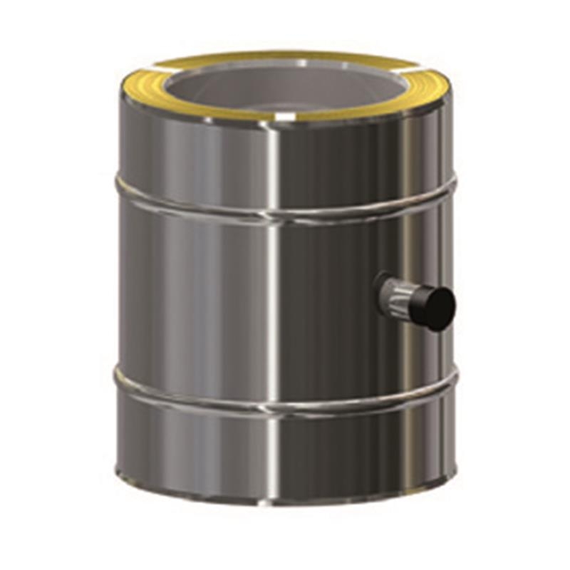 MK DW Premium Längenelement L= 250mm mit Meßstutzen 1/2' DN80 für Edelstahlschornstein System MKKD mit Dichtung