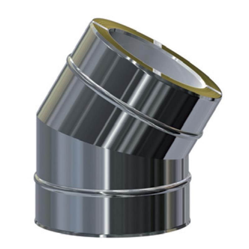 MK DW Premium Bogen 30° DN160 für Edelstahlschornstein System MKKD mit Dichtung