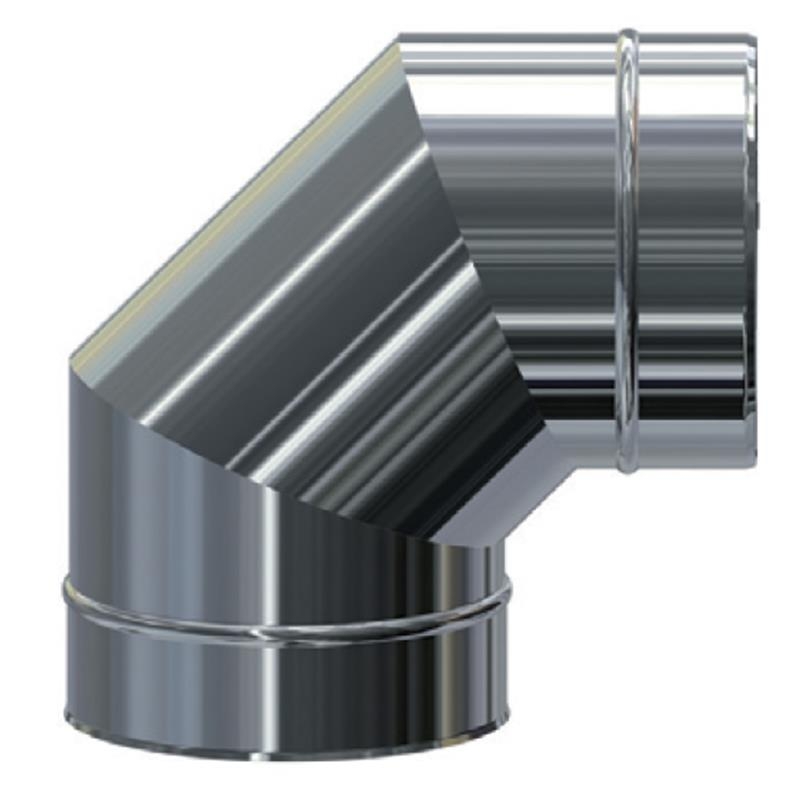 MK DW Premium Bogen 93° DN80 für Edelstahlschornstein System MKKD mit Dichtung