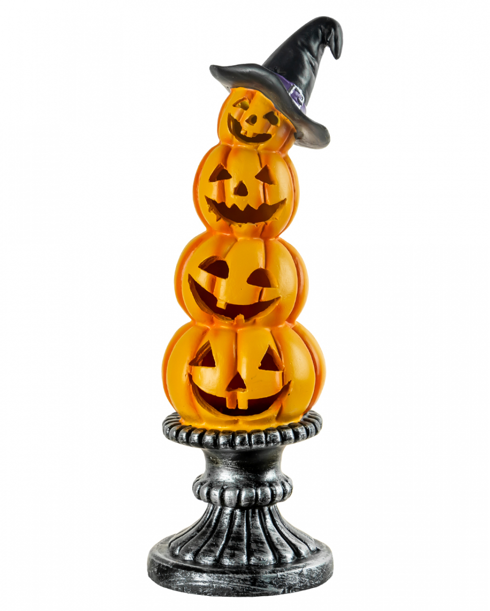 Leuchtender Jack O'Lantern Turm mit Säule & Hexenhut 28,5cm
