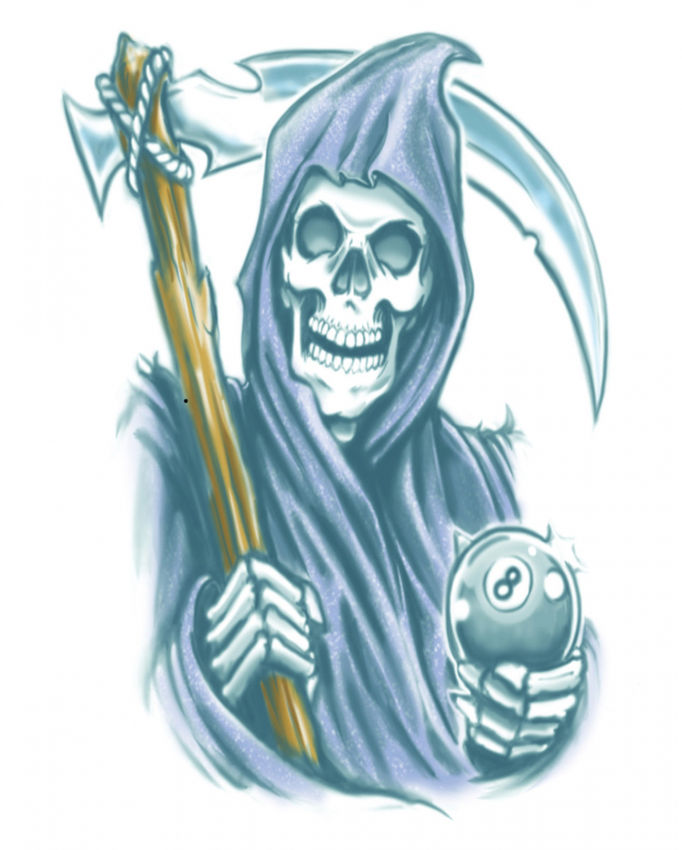 Sensenmann Tattoo zum Aufkleben