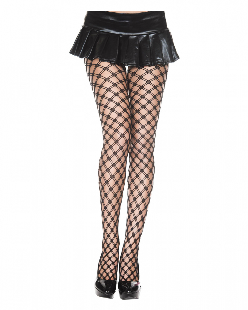 Schwarze Diamantnetz Strumpfhose