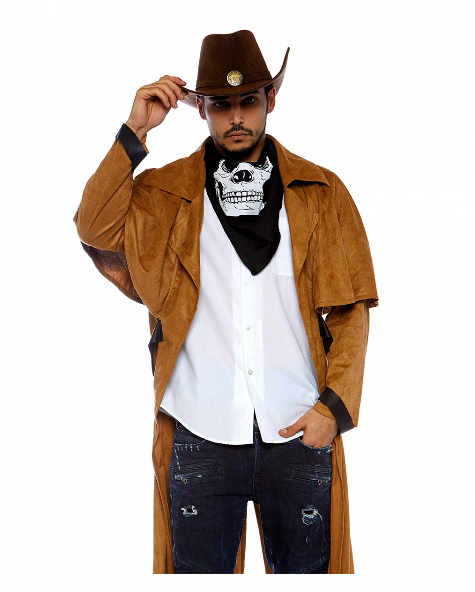 Western Herren Mantel in Wildleder Optik