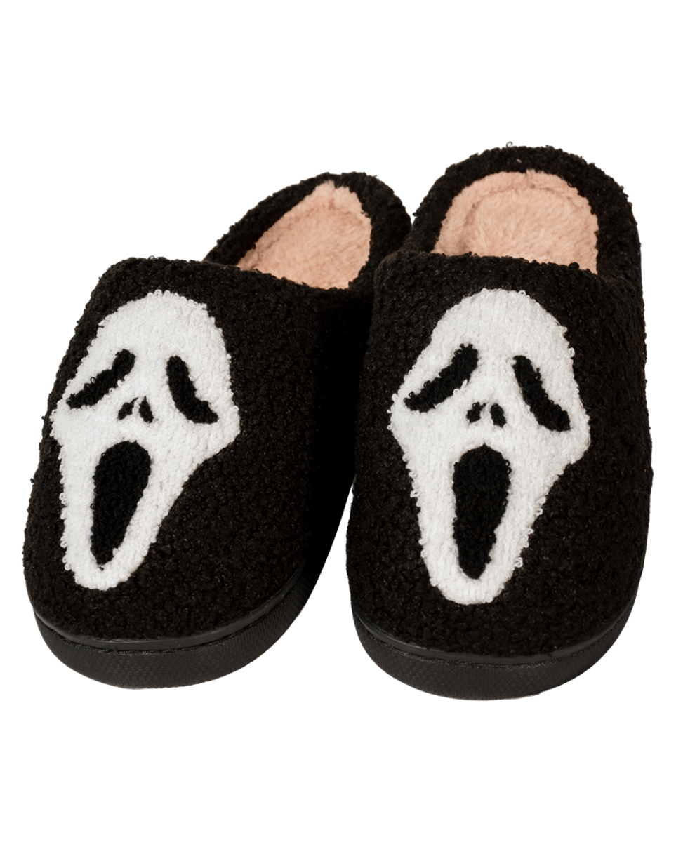 Kuschelweiche Hausschuhe mit Geistergesicht Motiv