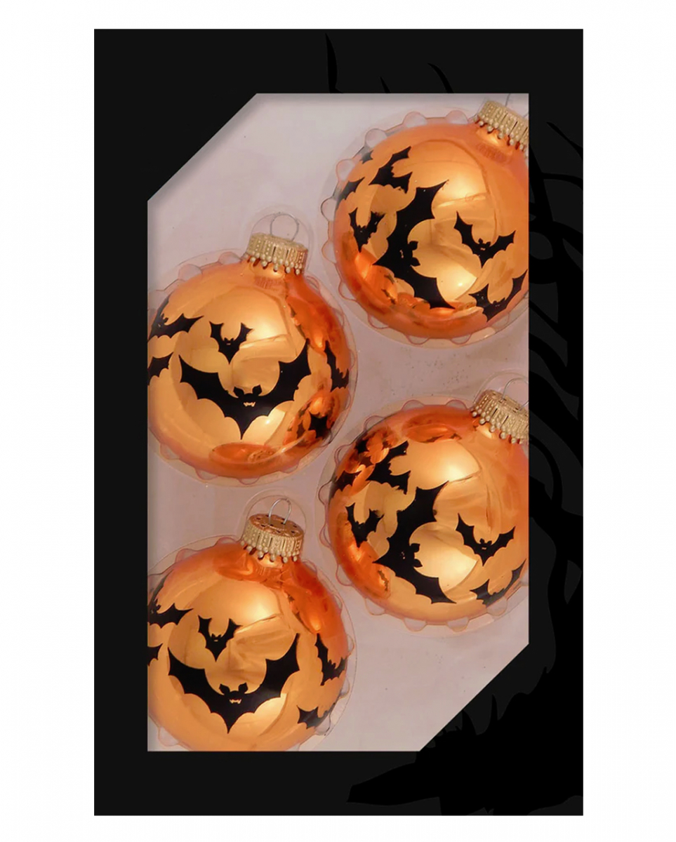 Fledermaus Halloween Christbaumkugeln Ø6,5cm 4 Stück