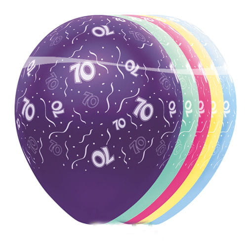 5 St. Geburtstagsballons 70