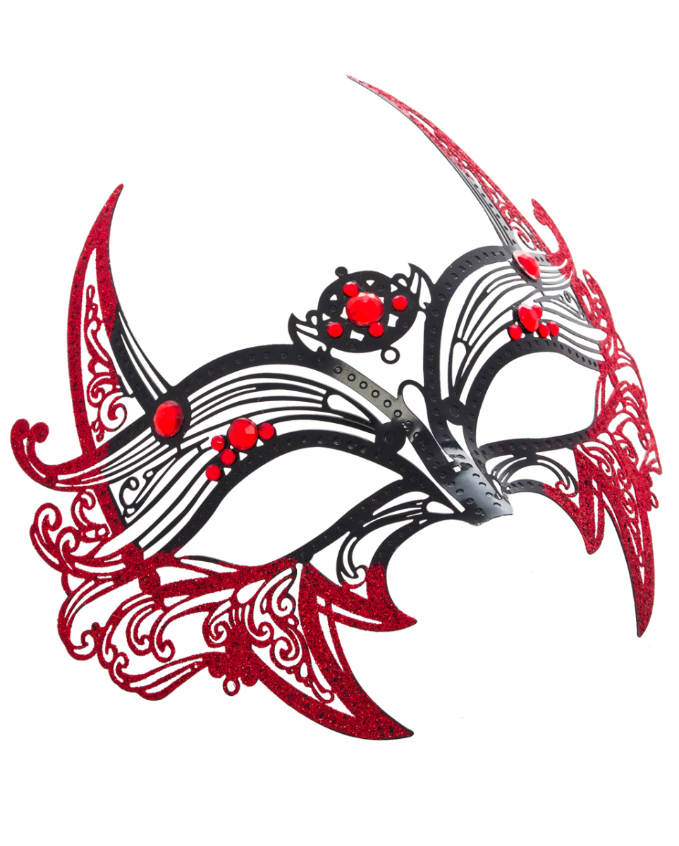 Verführerische 'Sorceress' Metall-Maske mit Strasssteinen