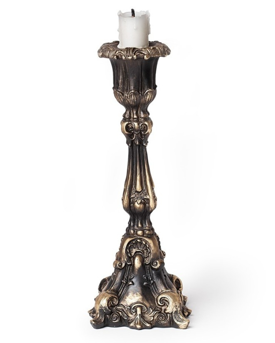 Antik-Goldfarbener Gothic Barock Kerzenleuchter 23,5cm