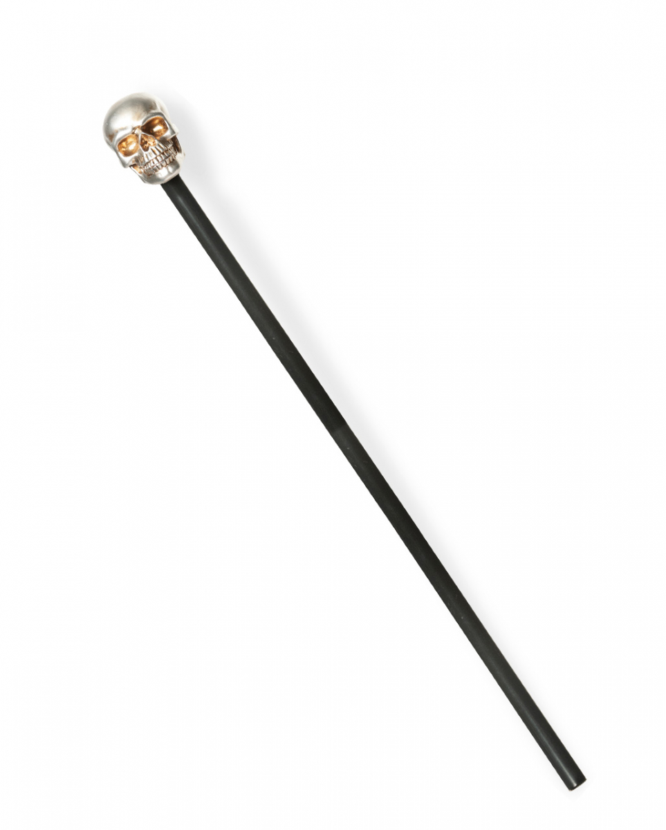 Gothic Gehstock mit Metallic Totenkopf