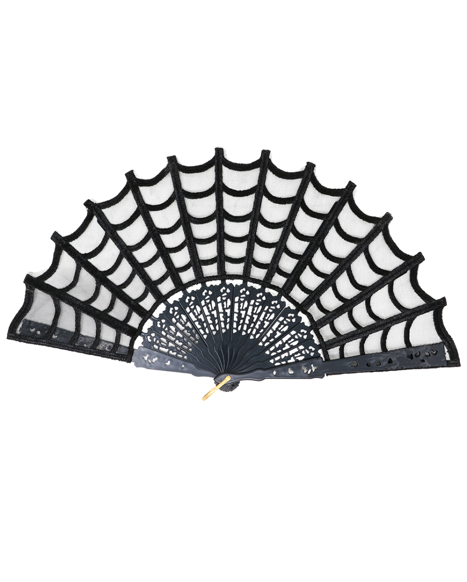 Gothic Handfächer - Spinnennetz Design