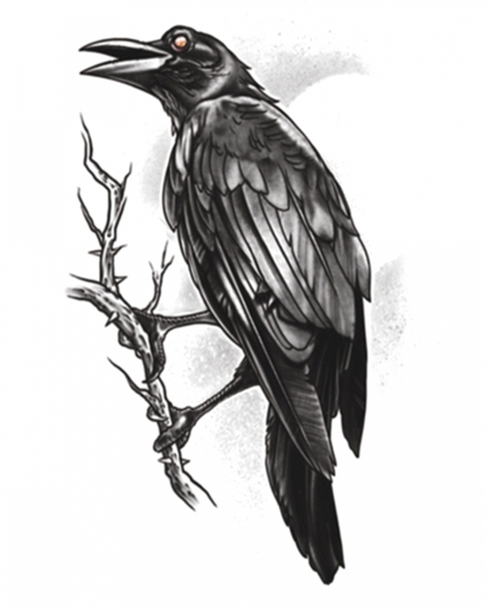Gothic Klebetattoo Raven