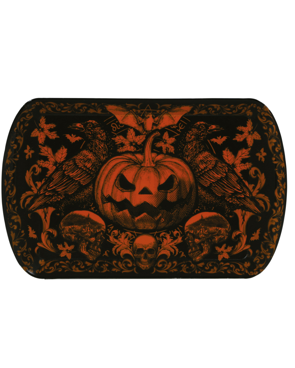 Halloween Tablett Gothic Kürbis 24x39cm