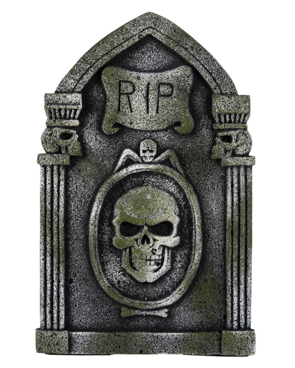 R.I.P. Grabstein mit Totenschädel & Säulen 53cm