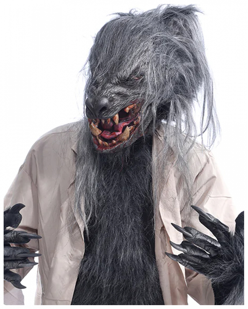 Grau-Schwarzer Fellkragen als Kostümaccessoire