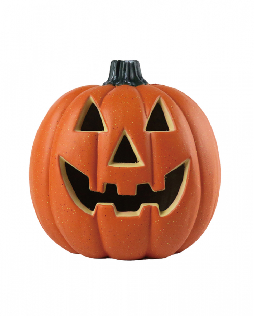 Freundlicher Halloween Kürbis mit LED Licht 32cm