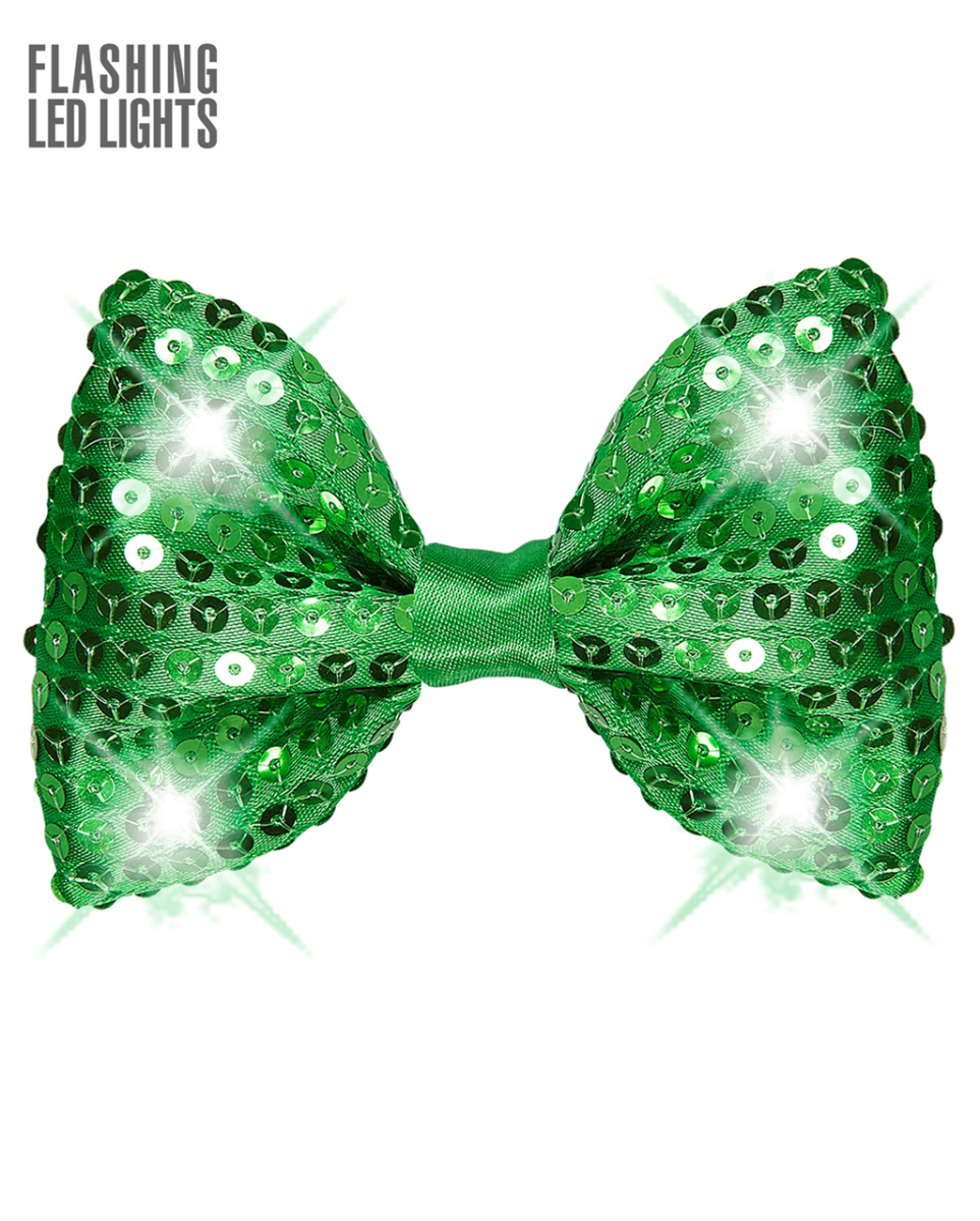 LED Pailletten Fliege Grün