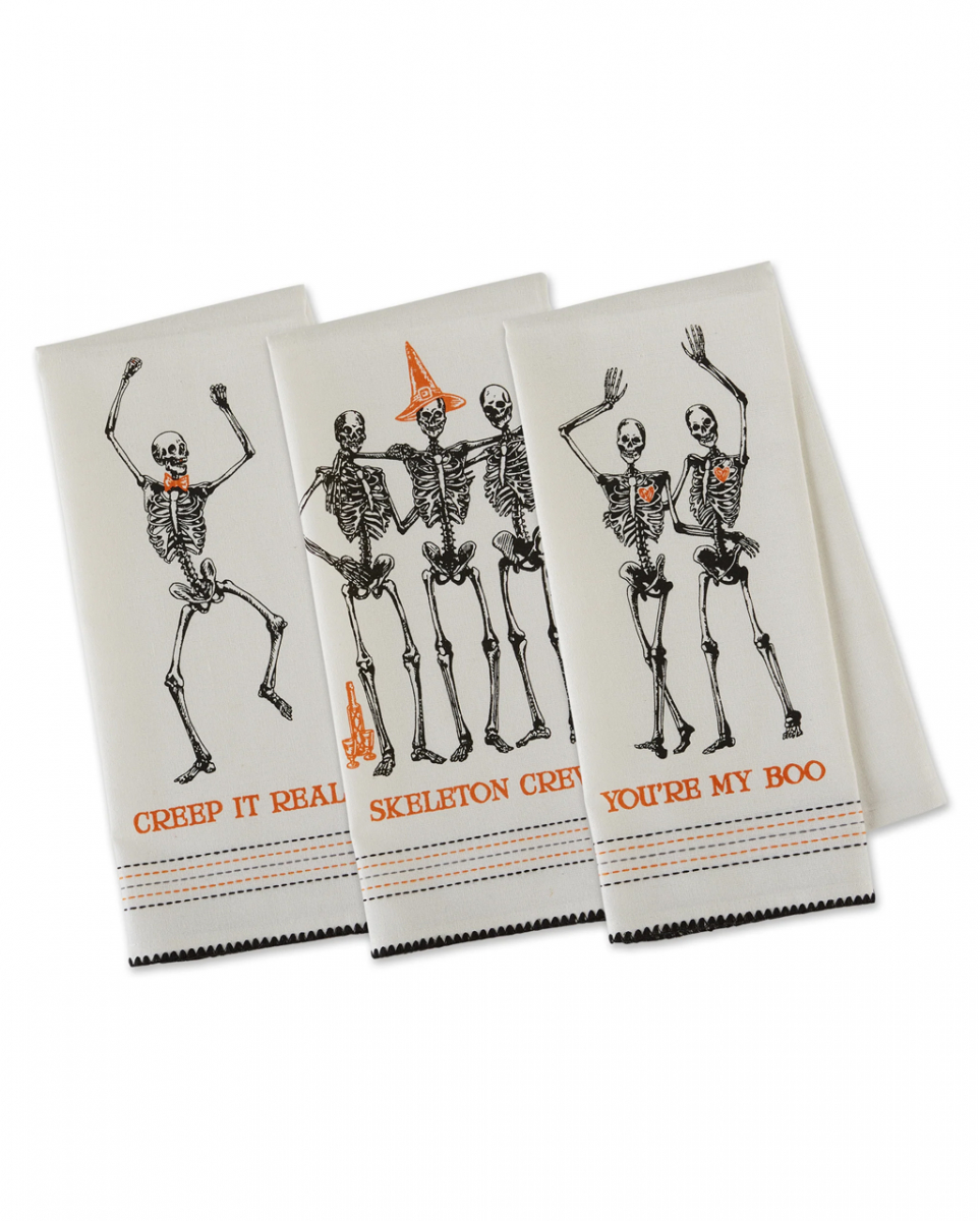 Creepy Skelette Halloween Geschirrtuch