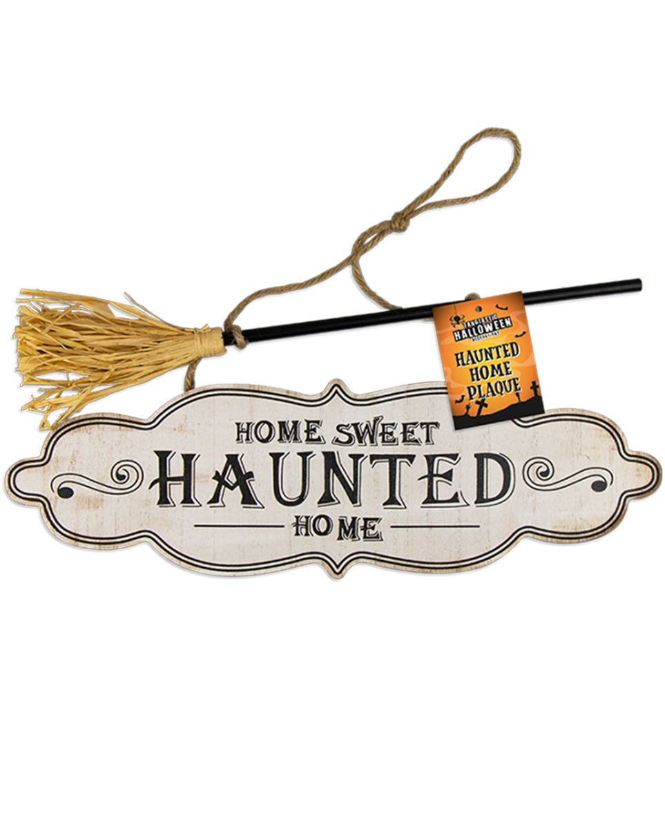 Home Sweet Haunted Home Halloween Holzschild 40x36cm