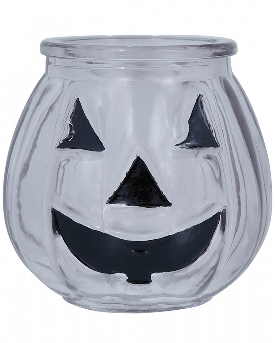 Halloween Glas Kerzenhalter Kürbis