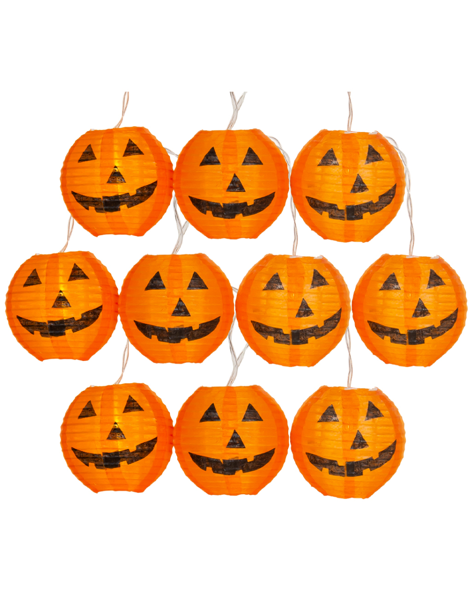 Kürbis Lampion LED Halloween Girlande 220cm