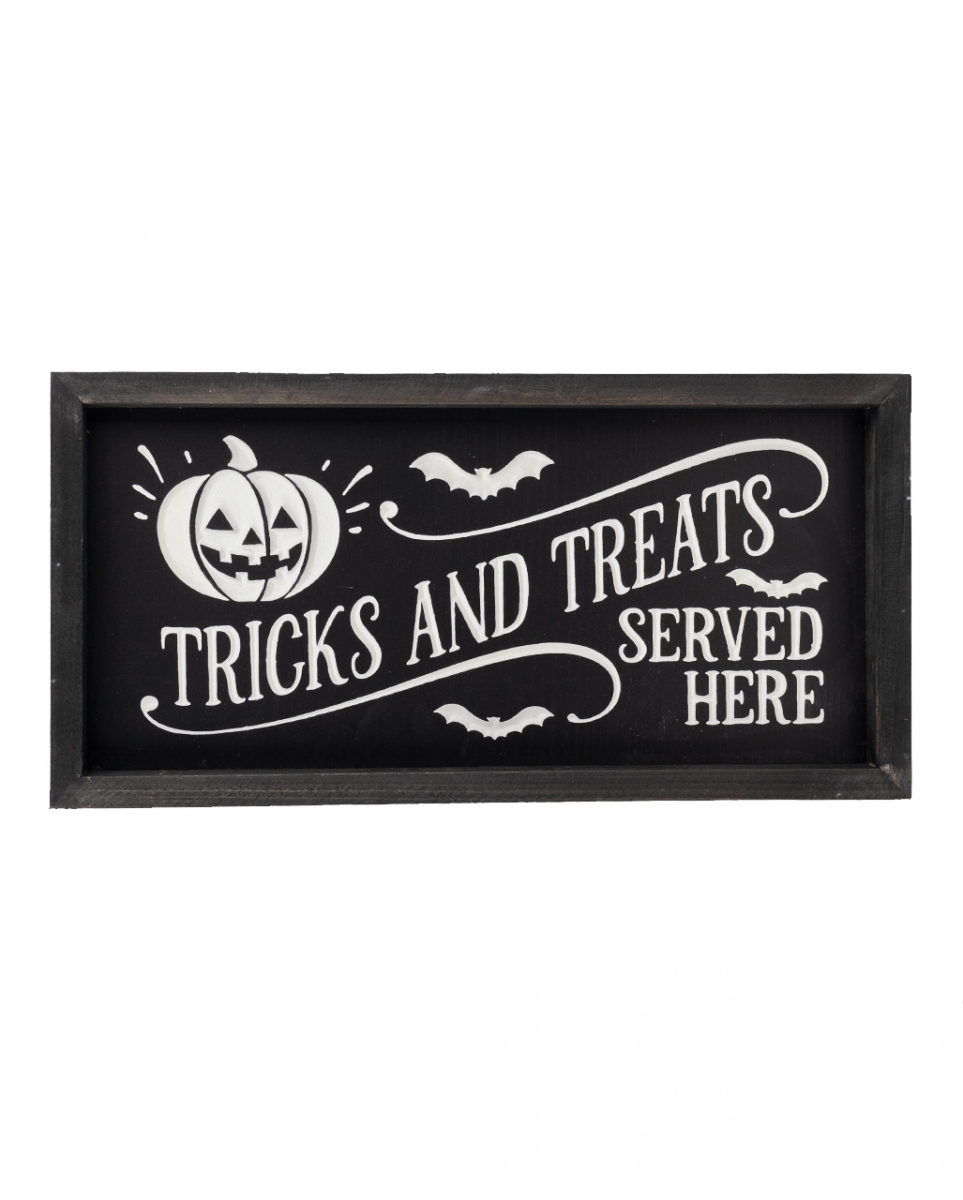 'Tricks and Treats Served Here' Halloween Wandbild 41cm