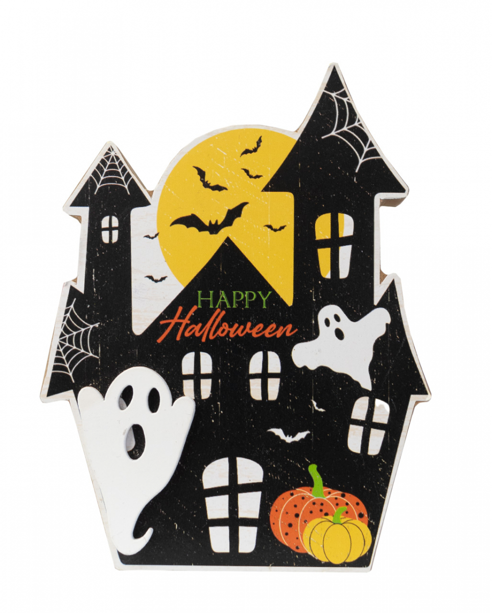 Haunted House Aufsteller Happy Halloween 12cm