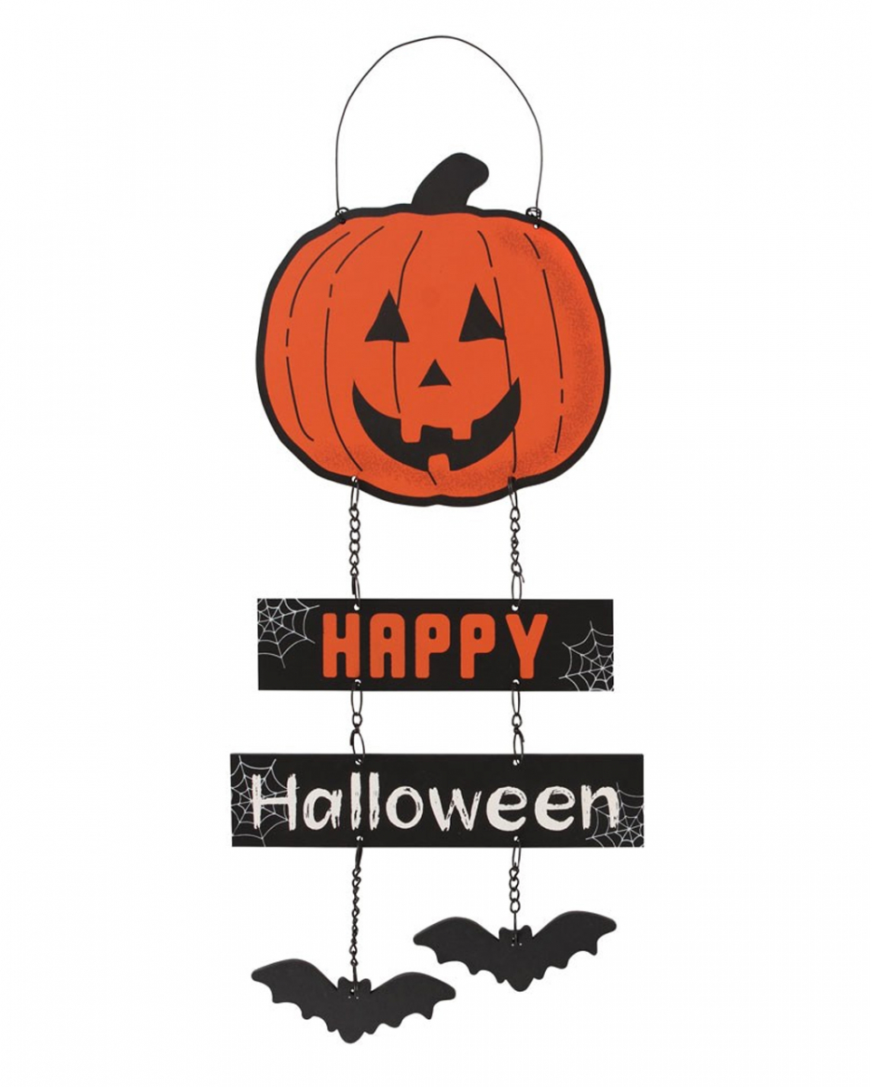 Happy Halloween Hängeschild mit Kürbis 30cm