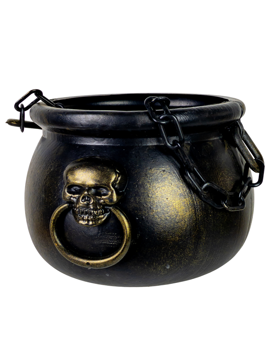 Hexenkessel mit Totenschädel & Kette 14cm