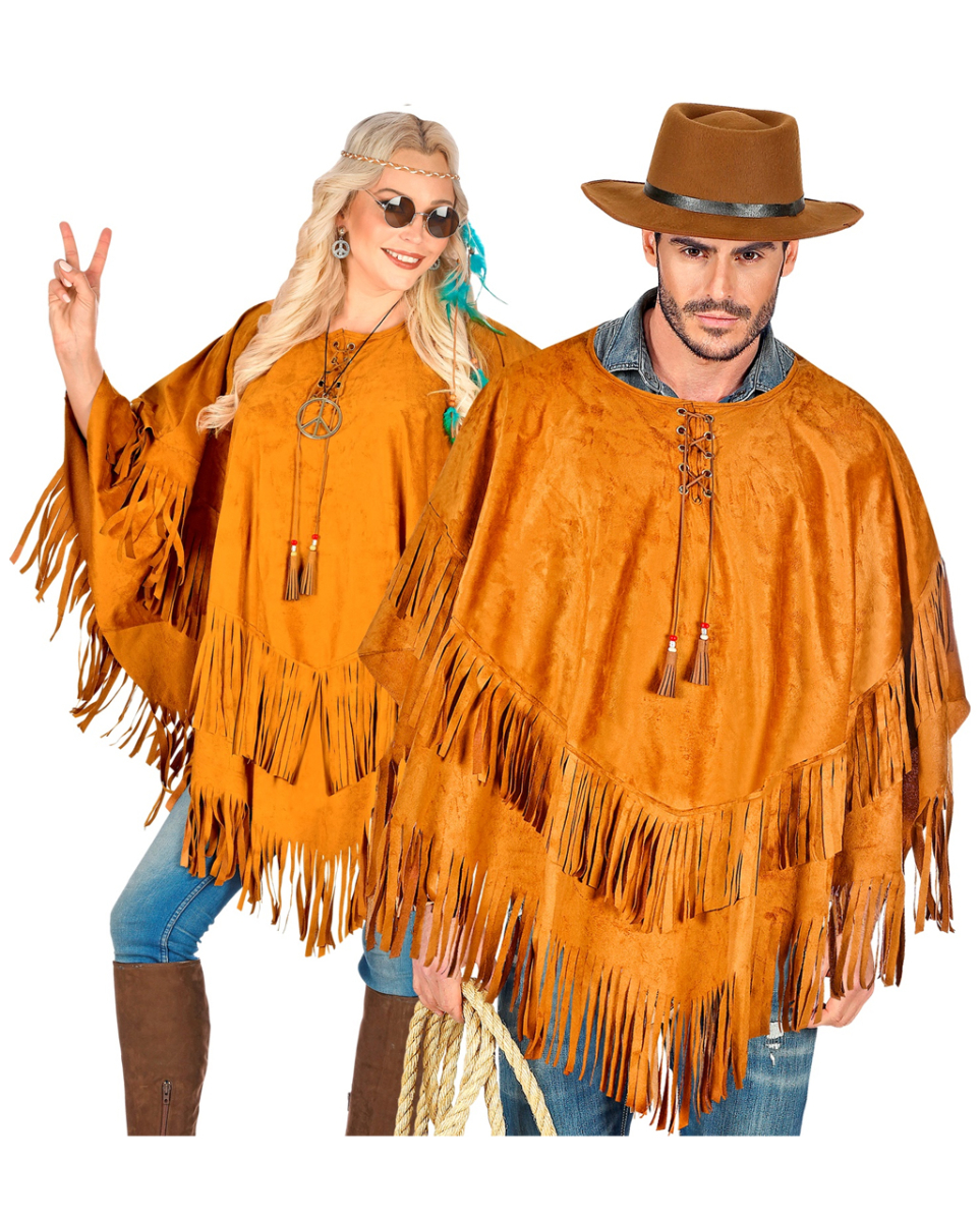 Hippie Poncho Wildleder Look