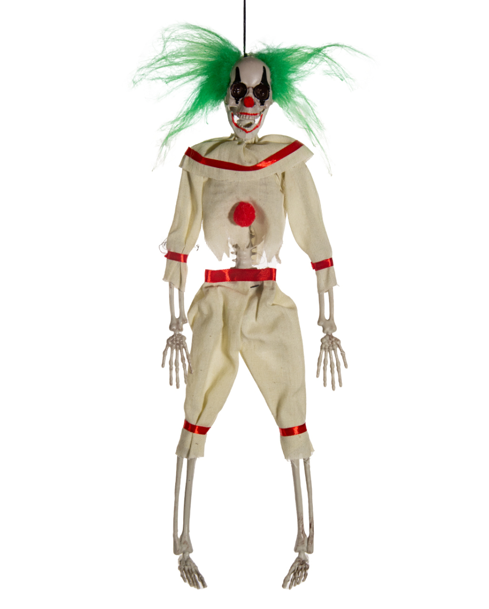 Killerclown Skelett mit grünen Haaren Hängefigur 40cm