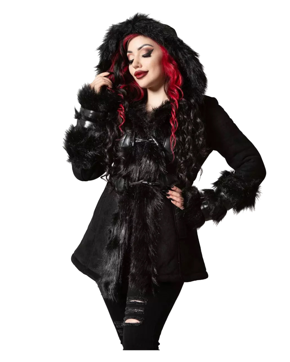 Flies By Night Kunstpelz Mantel KILLSTAR