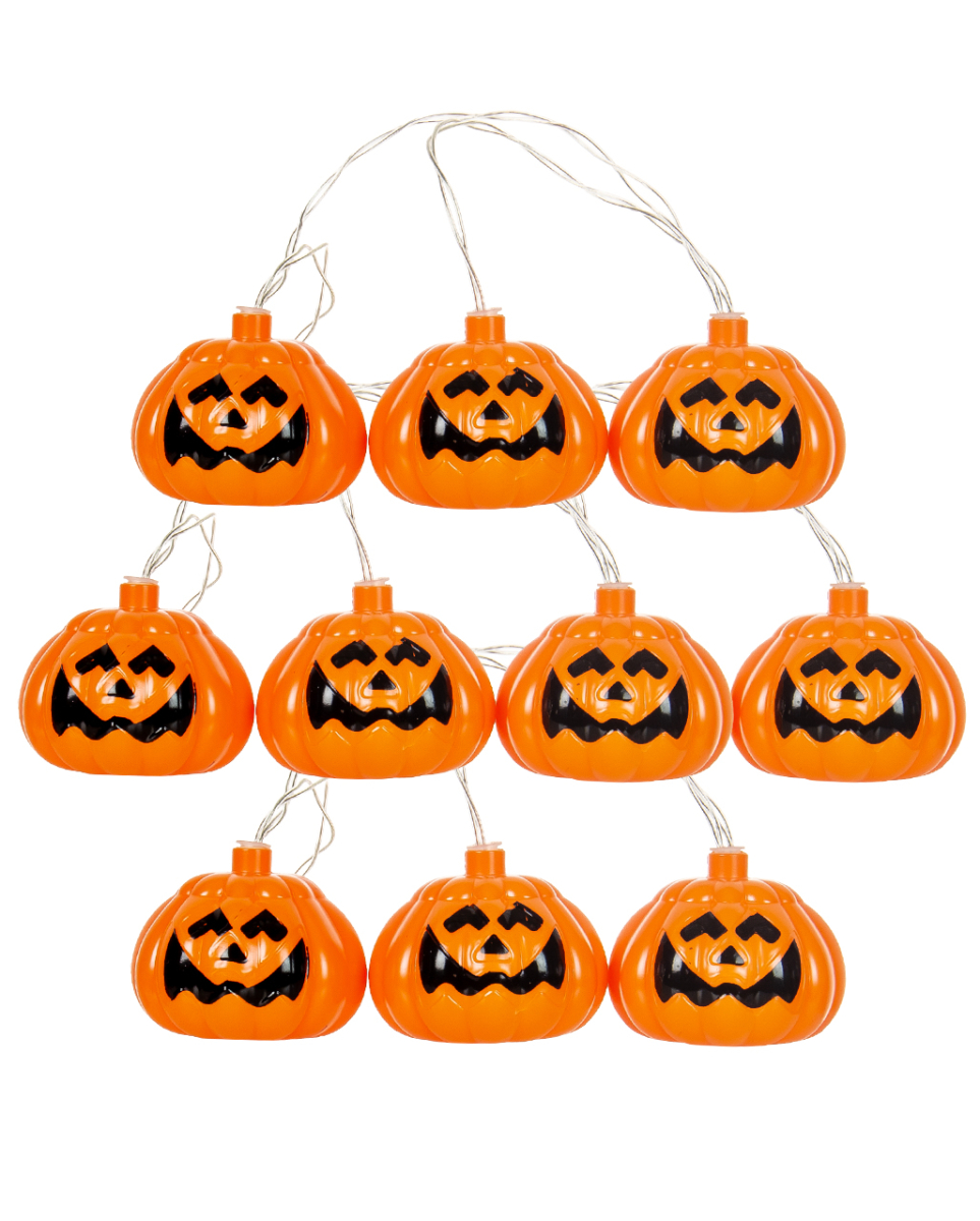Lichterkette mit 10 LED Kürbissen 180 cm