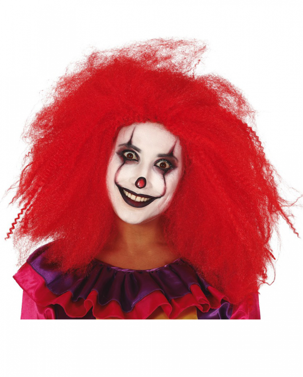 Wuschelige Clownsperücke Rot