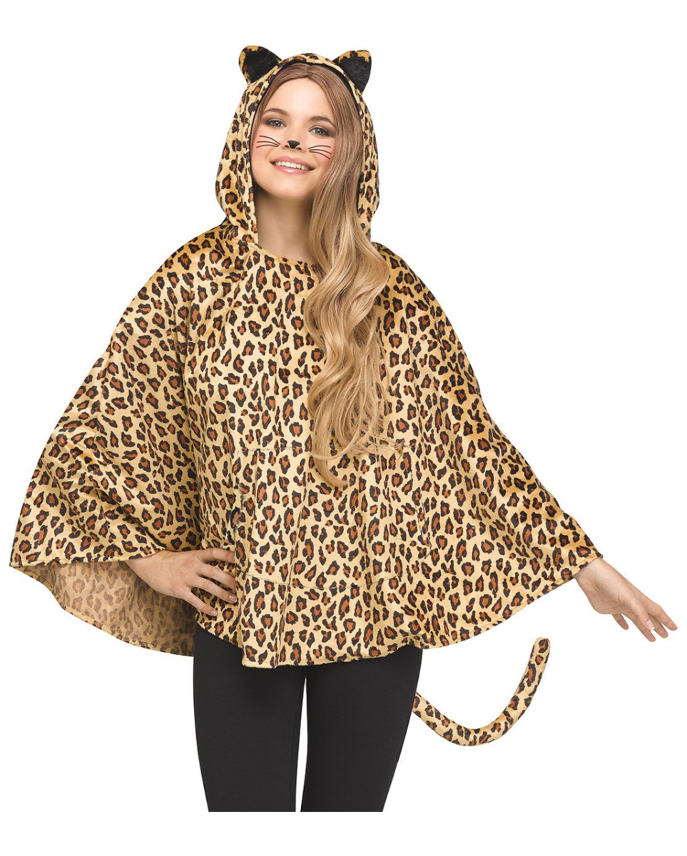 Leoparden Poncho als Kostüm