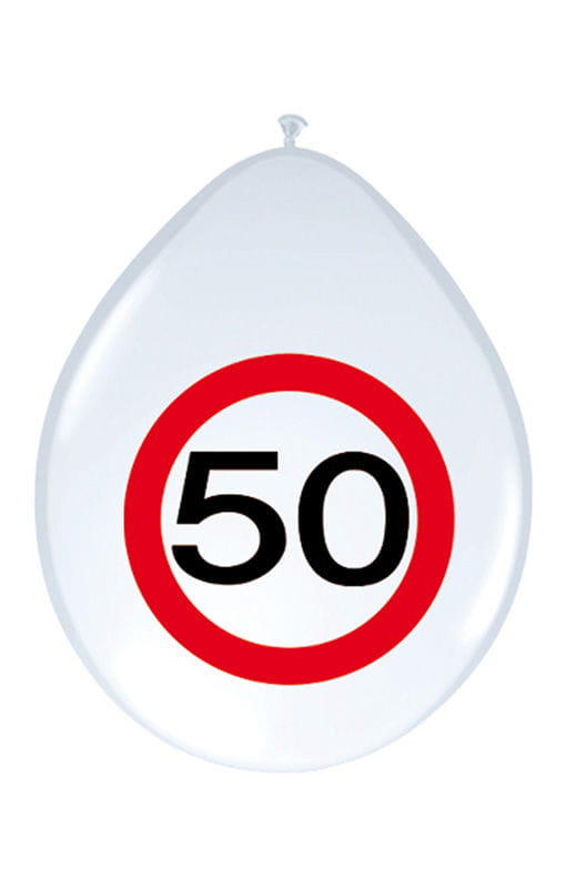 Latex Luftballon Verkehrsschild 50