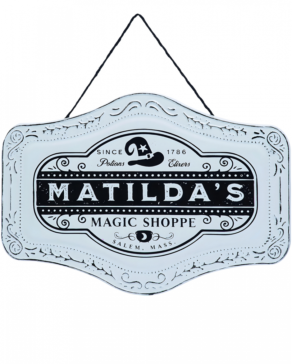 Dekoschild Matilda's Magic Shoppe aus Zinn 37cm
