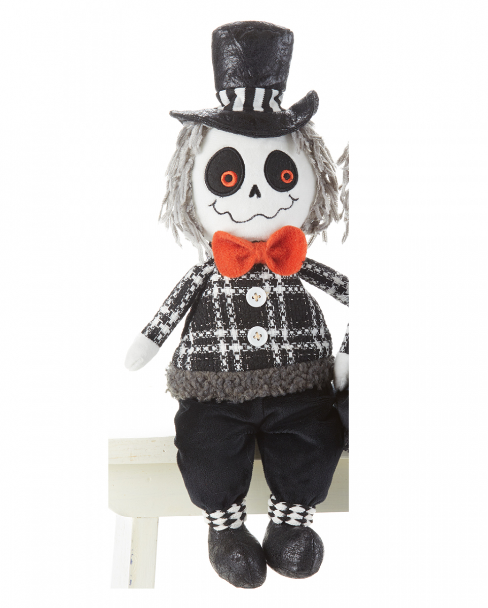 Herr Skelett Gentleman Kantenhocker Figur 40cm