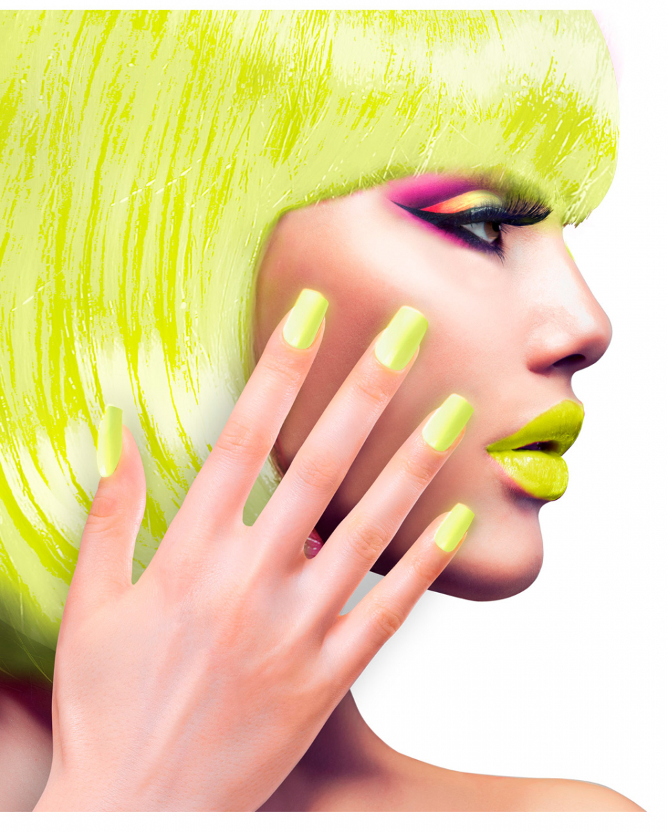 Airbrush Fingernägel Neon Gelb
