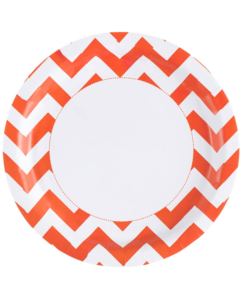 Zick-Zack Pappteller orange 8 St.