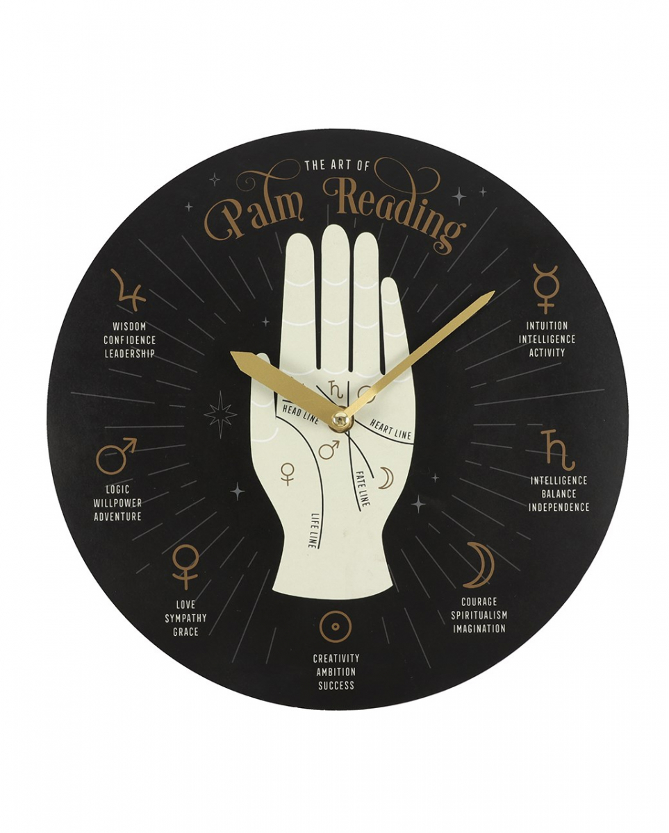 Wanduhr mit Palmistry Wahrsage Hand 28cm